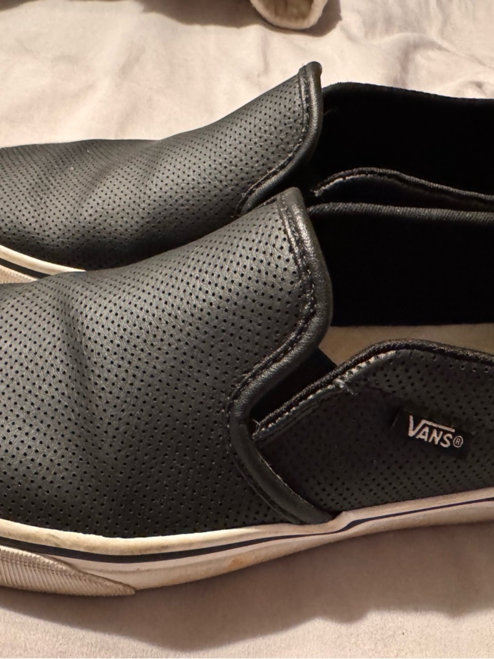 Vans Slip-On woMen’s Shoes in Black leather 7.5